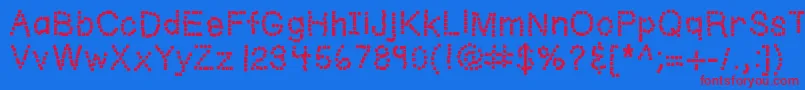 Kbwriteitonapostit Font – Red Fonts on Blue Background