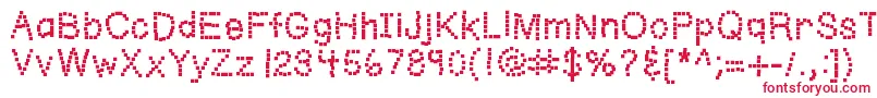 フォントKbwriteitonapostit – 白い背景に赤い文字