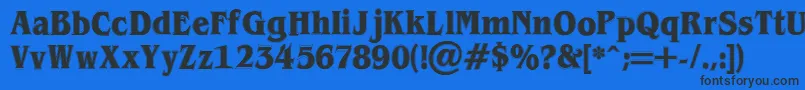 Шрифт BrianjamesContour – чёрные шрифты на синем фоне