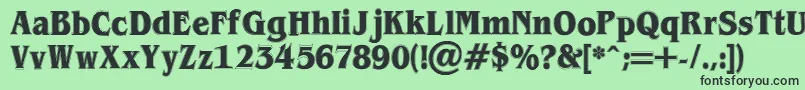 Шрифт BrianjamesContour – чёрные шрифты на зелёном фоне