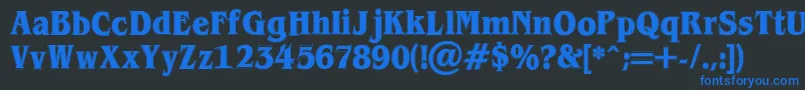 Шрифт BrianjamesContour – синие шрифты на чёрном фоне