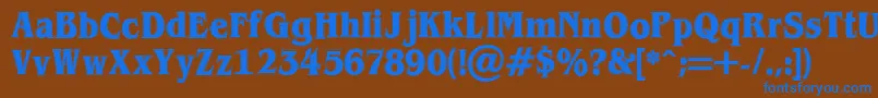 Шрифт BrianjamesContour – синие шрифты на коричневом фоне