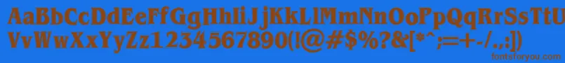Шрифт BrianjamesContour – коричневые шрифты на синем фоне