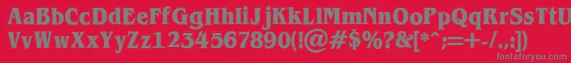 BrianjamesContour Font – Gray Fonts on Red Background