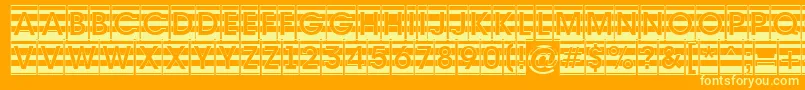 AAvantecmgrdstrBold-Schriftart – Gelbe Schriften auf orangefarbenem Hintergrund