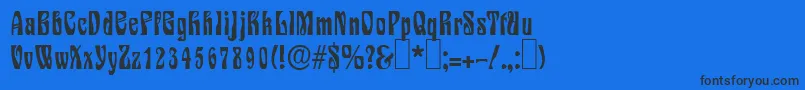 S730DecoRegular Font – Black Fonts on Blue Background