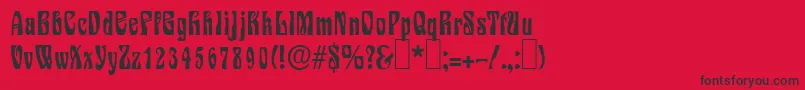 フォントS730DecoRegular – 赤い背景に黒い文字
