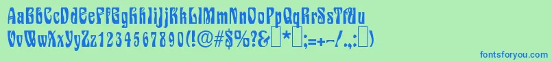 S730DecoRegular Font – Blue Fonts on Green Background