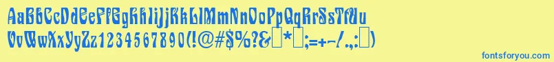 S730DecoRegular Font – Blue Fonts on Yellow Background