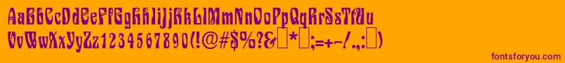 S730DecoRegular Font – Purple Fonts on Orange Background