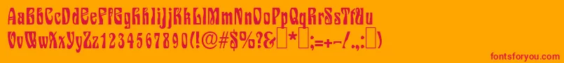 S730DecoRegular Font – Red Fonts on Orange Background
