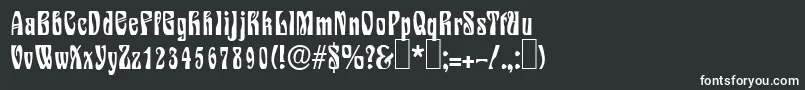 フォントS730DecoRegular – 黒い背景に白い文字