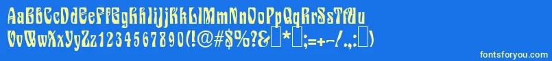 S730DecoRegular Font – Yellow Fonts on Blue Background