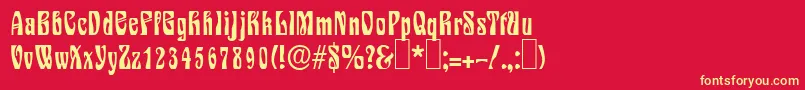 フォントS730DecoRegular – 黄色の文字、赤い背景