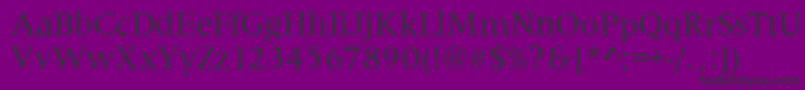 Czcionka MetaphorRegular – czarne czcionki na fioletowym tle