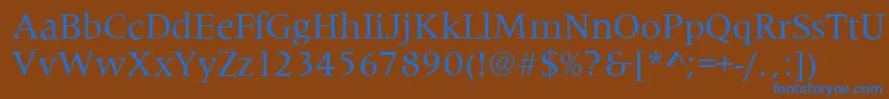 Шрифт MetaphorRegular – синие шрифты на коричневом фоне