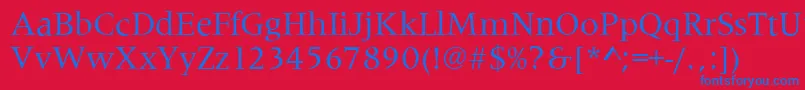 Więcej informacji o czcionce MetaphorRegular Czcionka MetaphorRegular – niebieskie czcionki na czerwonym tle
