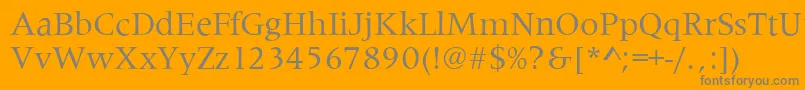 フォントMetaphorRegular – オレンジの背景に灰色の文字