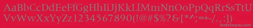 MetaphorRegular Font – Gray Fonts on Red Background