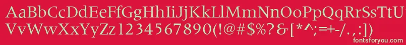 フォントMetaphorRegular – 赤い背景に緑の文字