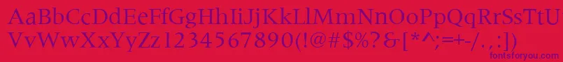 MetaphorRegular Font – Purple Fonts on Red Background