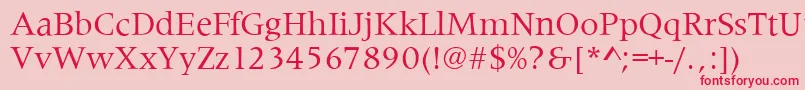 MetaphorRegular Font – Red Fonts on Pink Background