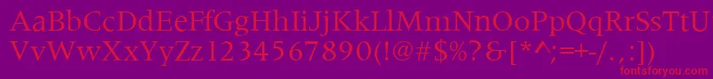 MetaphorRegular Font – Red Fonts on Purple Background
