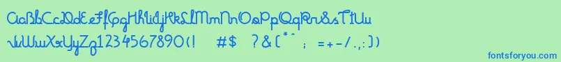 FonteMundoBold Font – Blue Fonts on Green Background