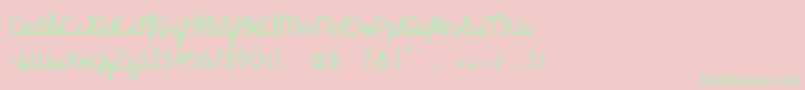 FonteMundoBold Font – Green Fonts on Pink Background