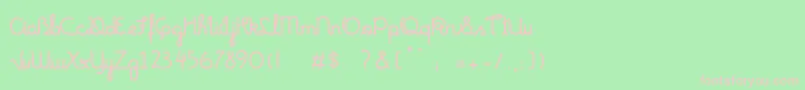 Weitere Informationen zur FonteMundoBold-Schriftart FonteMundoBold-Schriftart – Rosa Schriften auf grünem Hintergrund