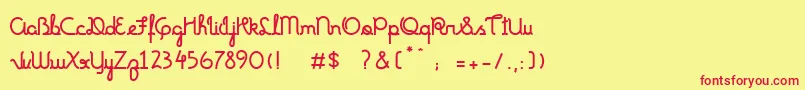 FonteMundoBold Font – Red Fonts on Yellow Background