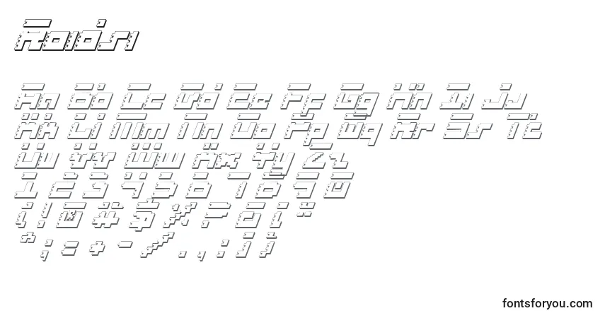 Schriftart Roidsi – Alphabet, Zahlen, spezielle Symbole