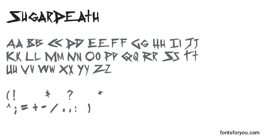 Schriftart SugarDeath2 – Alphabet, Zahlen, spezielle Symbole