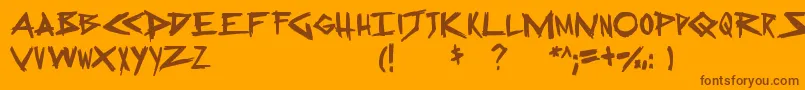 SugarDeath2 Font – Brown Fonts on Orange Background