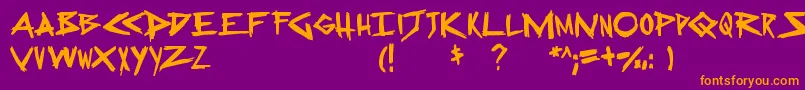 SugarDeath2 Font – Orange Fonts on Purple Background