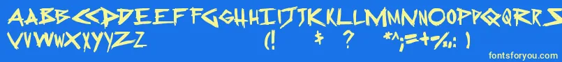 SugarDeath2 Font – Yellow Fonts on Blue Background
