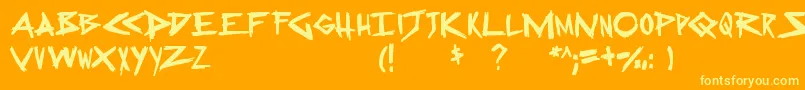 SugarDeath2 Font – Yellow Fonts on Orange Background