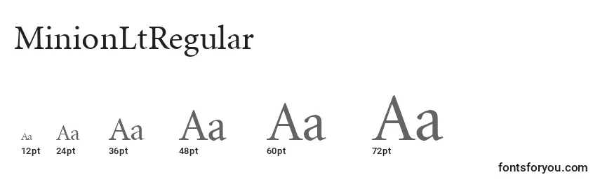 Размеры шрифта MinionLtRegular