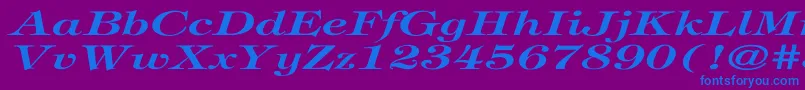 TiffanyBolditalicEx Font – Blue Fonts on Purple Background