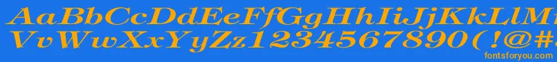 TiffanyBolditalicEx Font – Orange Fonts on Blue Background