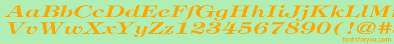 TiffanyBolditalicEx Font – Orange Fonts on Green Background