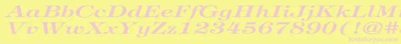 TiffanyBolditalicEx Font – Pink Fonts on Yellow Background