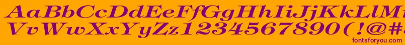 TiffanyBolditalicEx Font – Purple Fonts on Orange Background