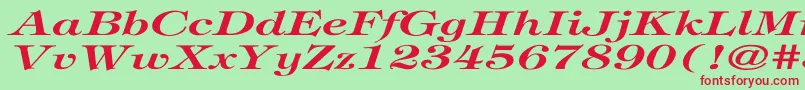 TiffanyBolditalicEx Font – Red Fonts on Green Background