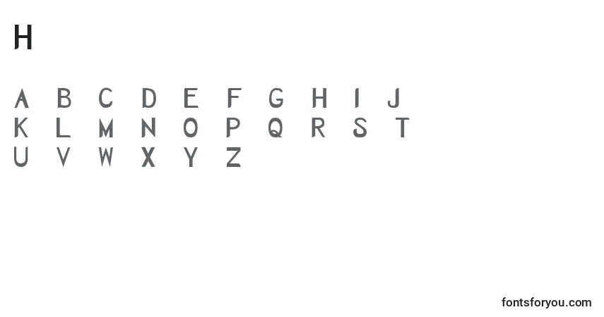 Schriftart Herbaceous – Alphabet, Zahlen, spezielle Symbole