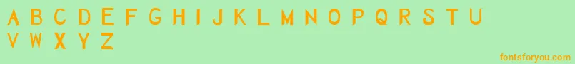Herbaceous-Schriftart – Orangefarbene Schriften auf grünem Hintergrund