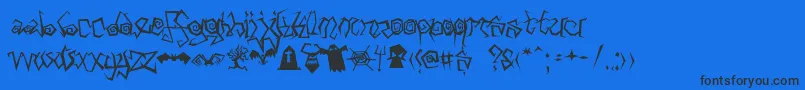 Шрифт Arachnids – чёрные шрифты на синем фоне