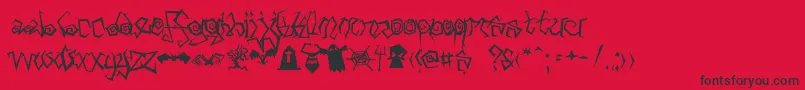 Arachnids Font – Black Fonts on Red Background