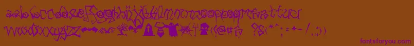 Arachnids Font – Purple Fonts on Brown Background