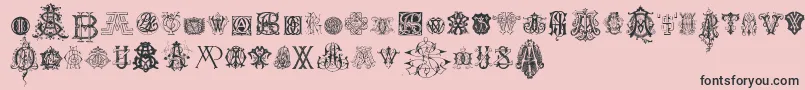 IntellectaMonogramsRandomSamplesNine Font – Black Fonts on Pink Background